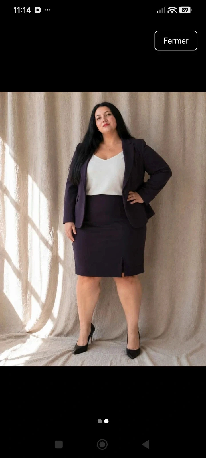 Jupe tailleur prune taille 48